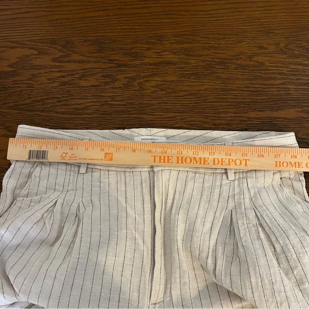 Banana Republic Womens Linen Blend Pants Size 16 Neutral Lightweight Tailored